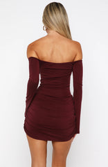 Sweet Provence Long Sleeve Mini Dress Port