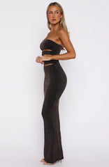 Glitter Hustle Strapless Maxi Dress Black