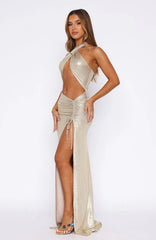 Oh So Golden Maxi Dress Champagne