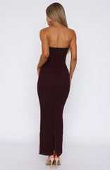 Mad Love Strapless Maxi Dress Burgundy