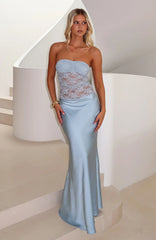 Fall In Love With You Strapless Maxi Dress Sky Blue